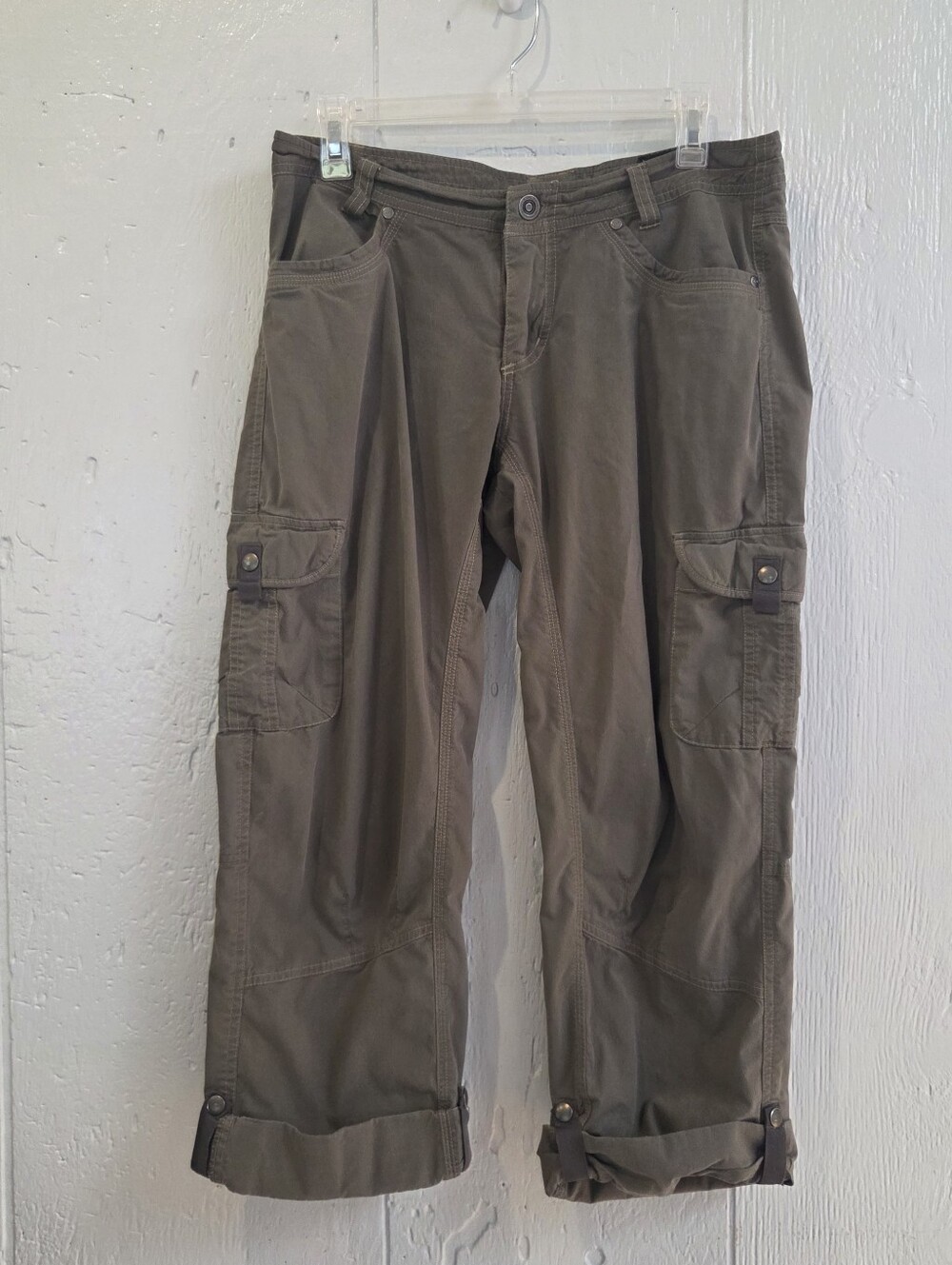 Kul Women's Cargo Pants in Olive Green